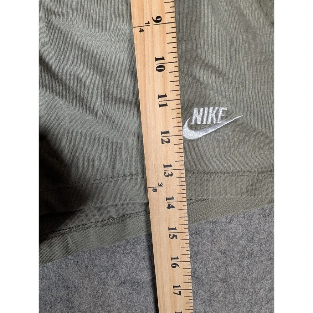 Nike Sportswear Mens Jersey Shorts Olive Green Sage Embroidered Logo BV2772-386
